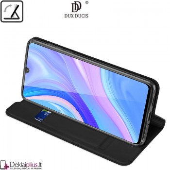 Dux Ducis dirbtinės odos atverčiamas dėklas - juodas (Huawei P Smart S/Y8P)